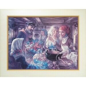 Virginia Dan–“Making of the Cholent” Artist's Proof  LE Lithograph , Hand Signed